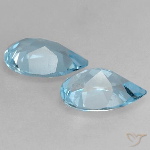 Gemas de Topacio Azul Cielo natural de 1.48 ct, En forma de pera, VVS-VS