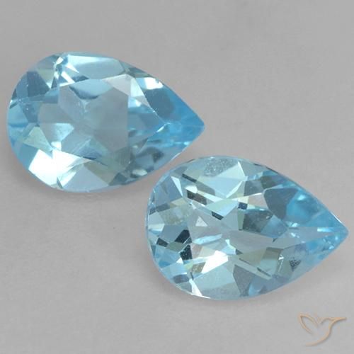 1.53ctw Natural Azul Suizo Topacio, En forma de pera, VVS-VS