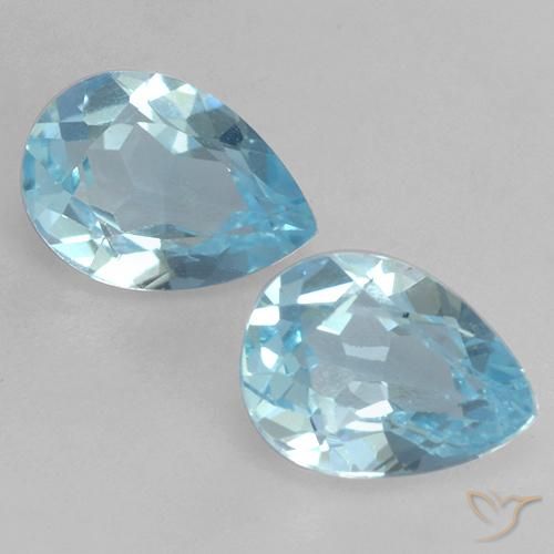 1.57ctw Natural Azul Cielo Topacio, En forma de pera, VVS-VS