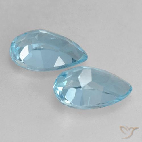 Gemas de Topacio Azul Cielo natural de 1.57 ct, En forma de pera, VVS-VS