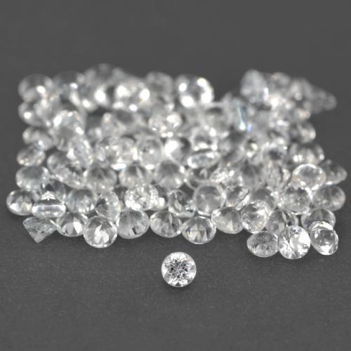 Gemas de topacio blanco natural de 1,03 ct, corte redondo, VS