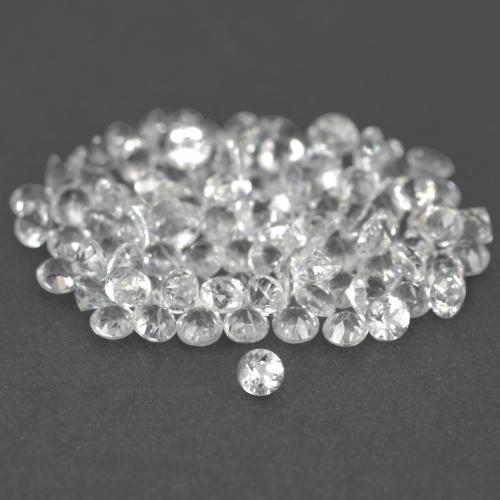 Gemas de topacio blanco natural de 1,03 ct, corte redondo, VS