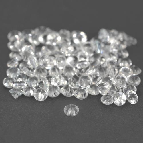 Gemas de topacio blanco natural de 1,03 ct, corte redondo, VS
