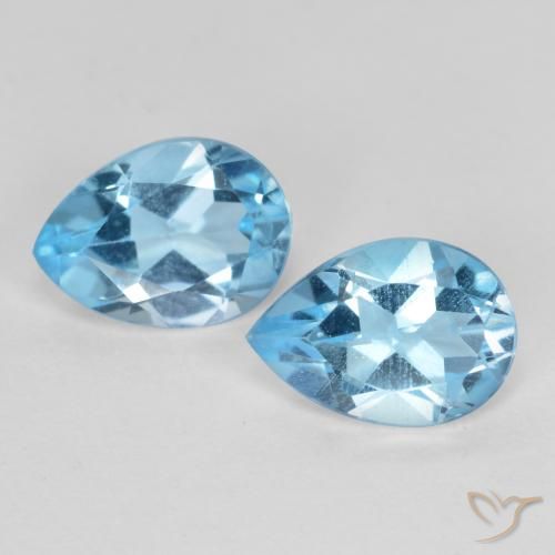 1.69ctw Natural Azul Suizo Topacio, En forma de pera, VS