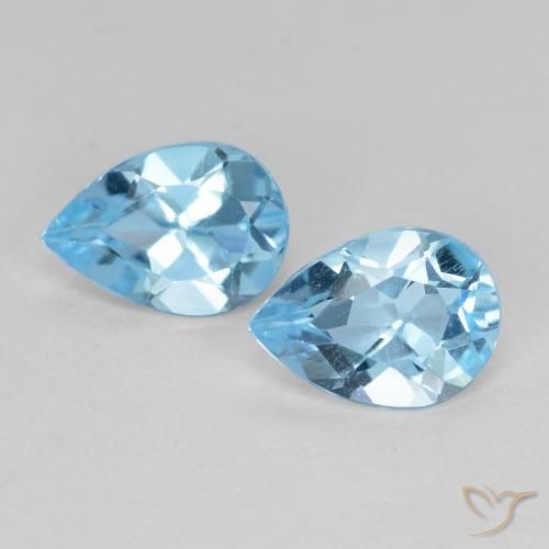 1.56ctw Natural Azul Suizo Topacio, En forma de pera, VS, Photo A