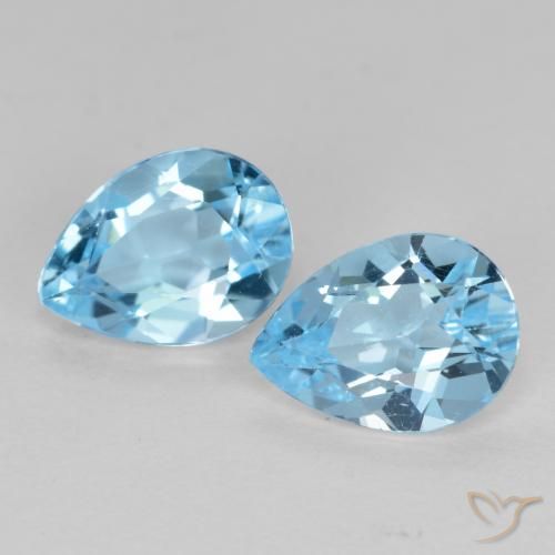 1.73ctw Natural Azul Suizo Topacio, En forma de pera, VS