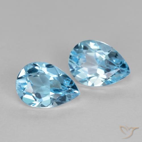 1.63ctw Natural Azul Cielo Topacio, En forma de pera, VS
