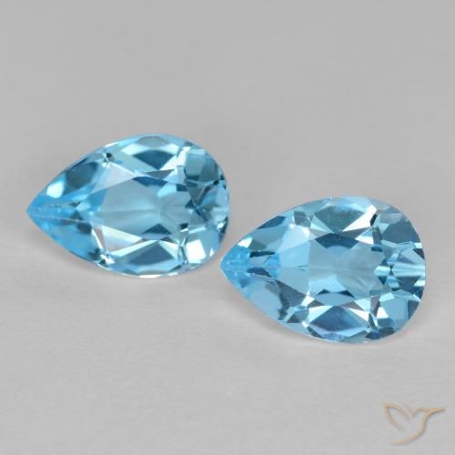1.65ctw Natural Azul Suizo Topacio, En forma de pera, VVS-VS