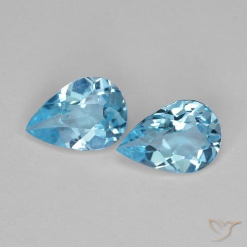1.35ctw Natural Azul Cielo Topacio, En forma de pera, VVS-VS