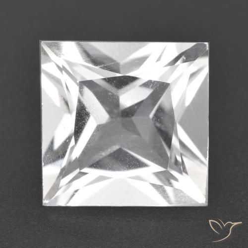 4.42ct Natural Blanco Topacio, Cuadrado, VVS-VS