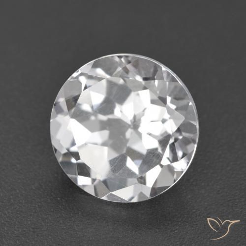 Topacio Blanco natural de 4.47 ct, Redondo, VVS-VS