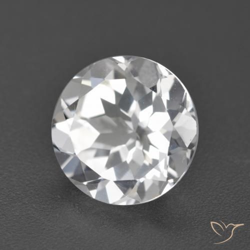Topacio Blanco natural de 3.92 ct, Redondo, VVS