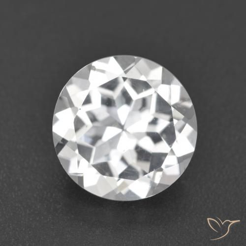 3.62ct Natural Blanco Topacio, Redondo, VVS-VS