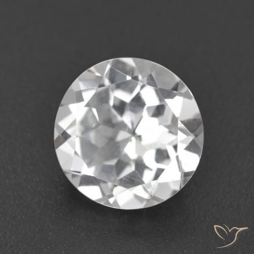 Topacio Blanco natural de 3.62 ct, Redondo, VVS-VS