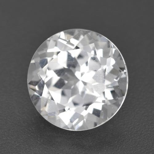 Topacio blanco natural de 4,23 ct, corte redondo, VVS-VS