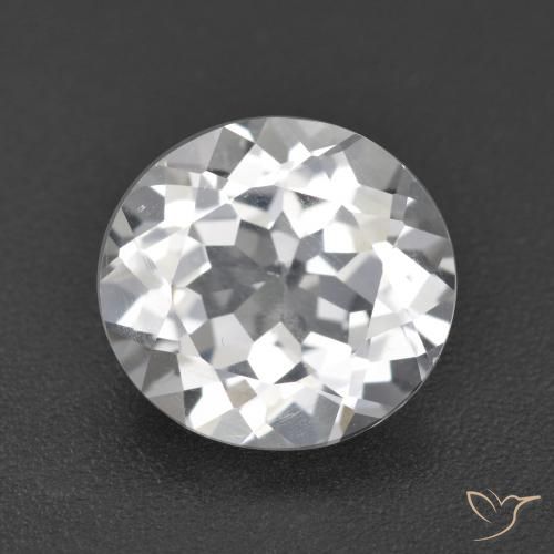 3.52ct Natural Blanco Topacio, Redondo, VVS-VS