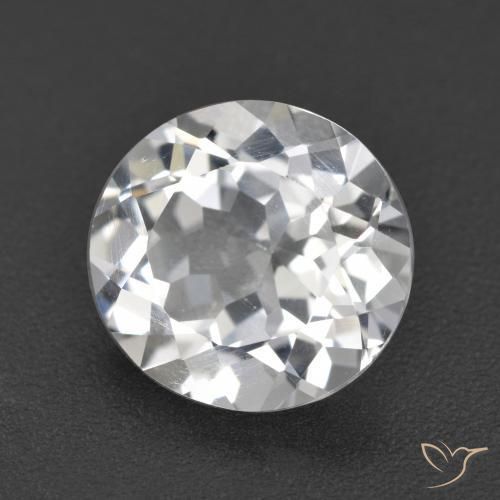 Topacio Blanco natural de 3.52 ct, Redondo, VVS-VS