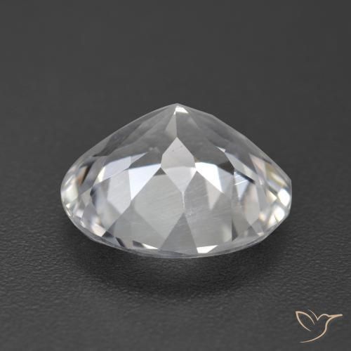 Topacio Blanco natural de 3.52 ct, Redondo, VVS-VS