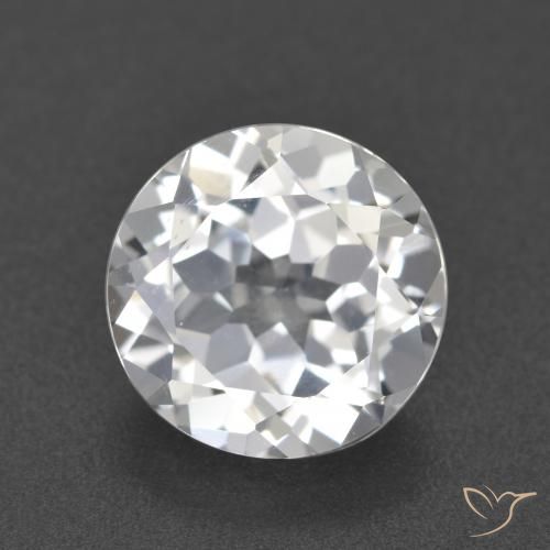 3.65ct Natural Blanco Topacio, Redondo, VVS-VS