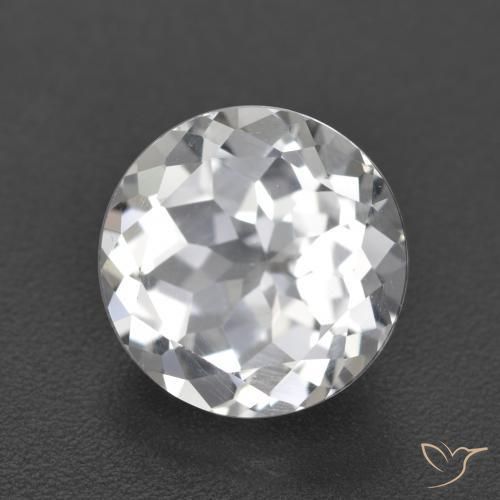 Topacio Blanco natural de 3.60 ct, Redondo, VVS-VS