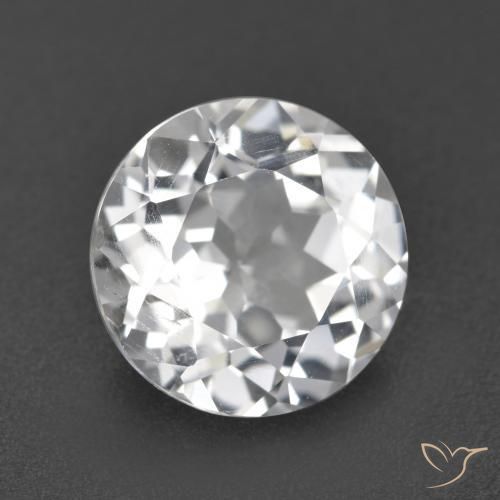 Topacio Blanco natural de 3.68 ct, Redondo, VVS-VS