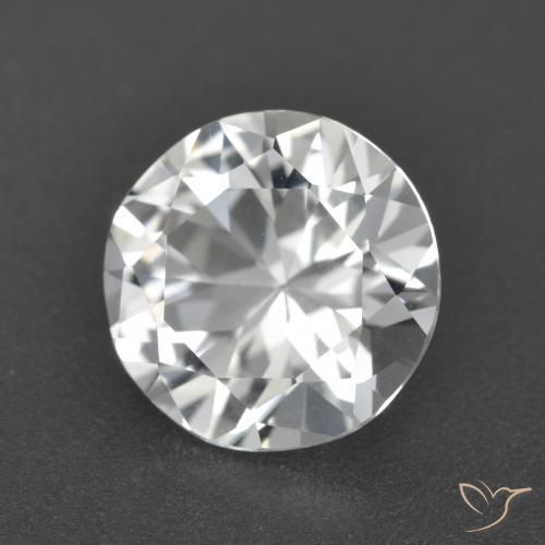 Topacio Blanco claro natural de 3.27 ct, Redondo, VVS