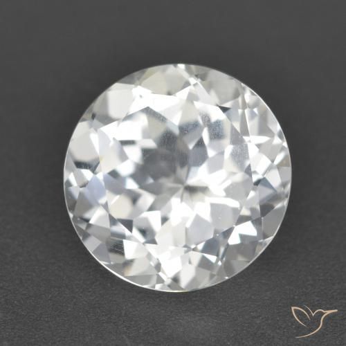 4.29ct Natural Blanco claro Topacio, Redondo, VVS