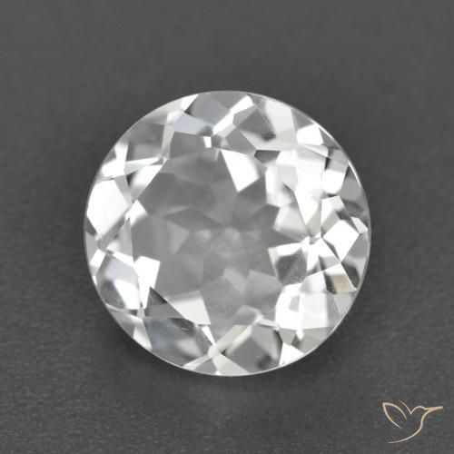 Topacio Blanco claro natural de 3.62 ct, Redondo, VVS