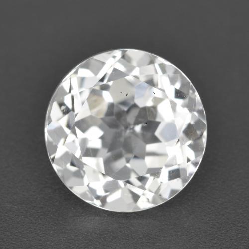Topacio blanco natural de 4,53 ct, corte redondo, VVS
