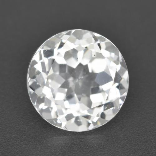 Topacio blanco natural de 4,53 ct, corte redondo, VVS