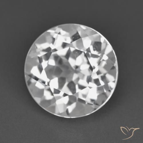 Topacio Blanco claro natural de 4.06 ct, Redondo, VVS