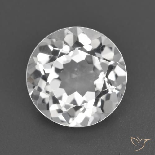 3.80ct Natural Blanco claro Topacio, Redondo, VVS