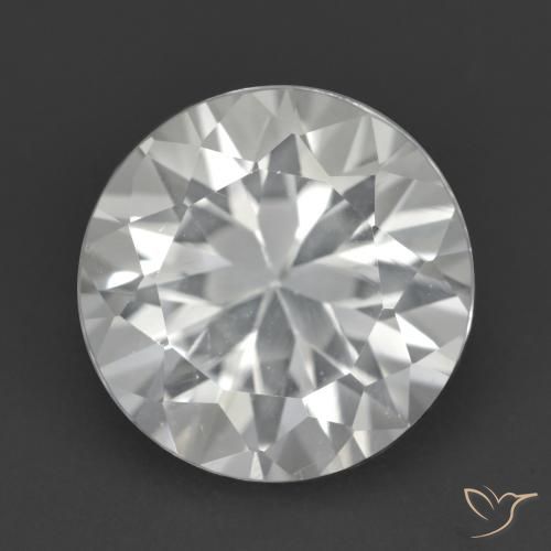 Topacio blanco natural de 4,28 ct, corte redondo, VVS-VS