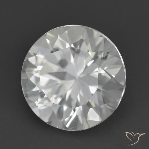 Topacio blanco natural de 4,28 ct, corte redondo, VVS-VS