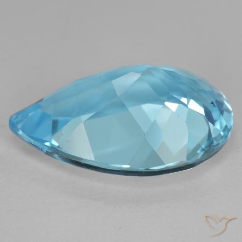 Topacio Azul Suizo natural de 11.62 ct, En forma de pera, VVS