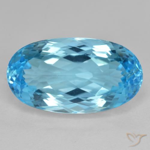 13.52ct Natural Azul Suizo Topacio, Ovalada, VS