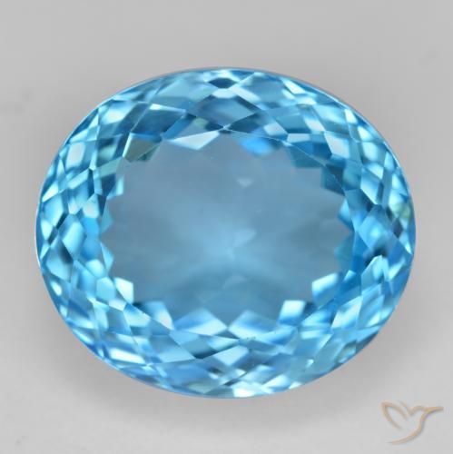 17.73ct Natural Azul Suizo Topacio, Ovalada, VVS