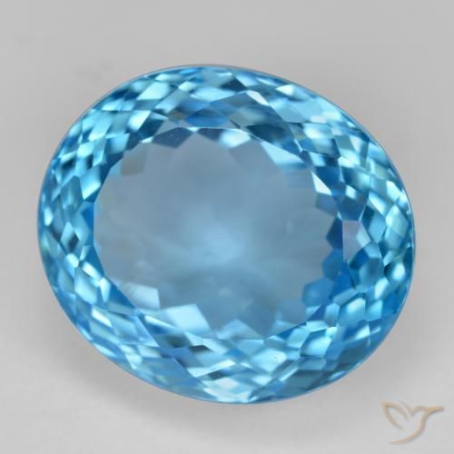 Topacio Azul Suizo natural de 17.73 ct, Ovalada, VVS