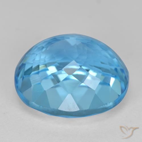 Topacio Azul Suizo natural de 17.73 ct, Ovalada, VVS