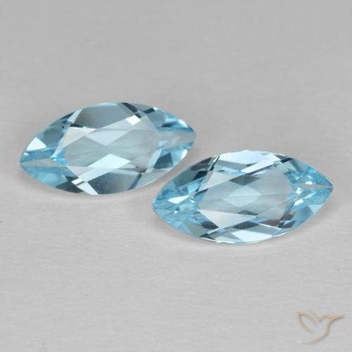 2.58ctw Natural Azul Suizo Topacio, Marquesa, VS