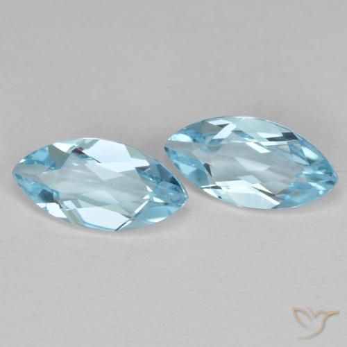 Gemas de Topacio Azul Suizo natural de 2.58 ct, Marquesa, VS