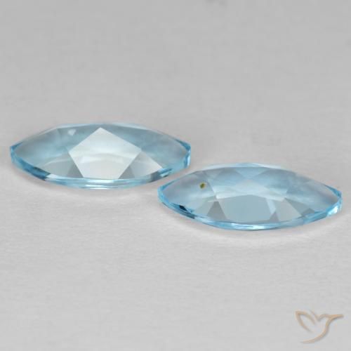 Gemas de Topacio Azul Suizo natural de 2.58 ct, Marquesa, VS