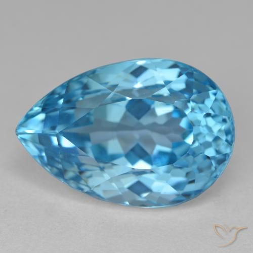 15.71ct Natural Azul Suizo Topacio, En forma de pera, VVS-VS
