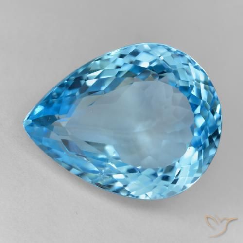 19.07ct Natural Azul Suizo Topacio, En forma de pera, VVS-VS