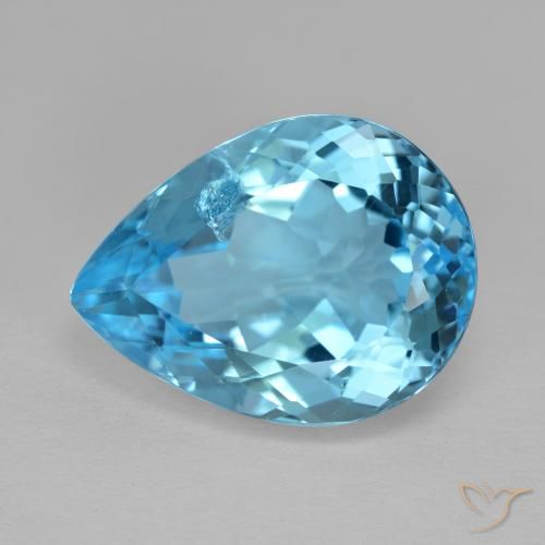 14.54ct Natural Azul Suizo Topacio, En forma de pera, VS-SI