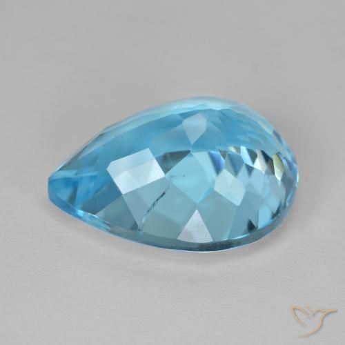 Topacio Azul Suizo natural de 14.54 ct, En forma de pera, VS-SI