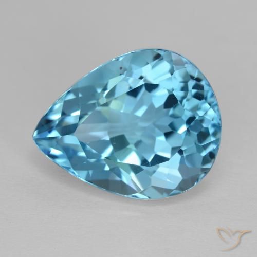 14.30ct Natural Azul Suizo Topacio, En forma de pera, VVS-VS