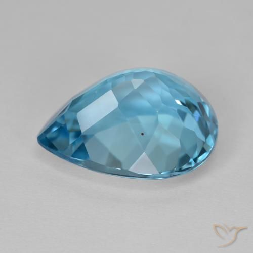Topacio Azul Suizo natural de 14.30 ct, En forma de pera, VVS-VS
