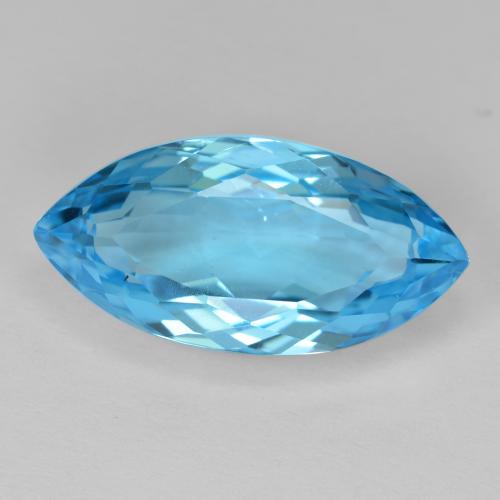 Topacio azul natural de 13,41 ct, marquesa, VVS-VS
