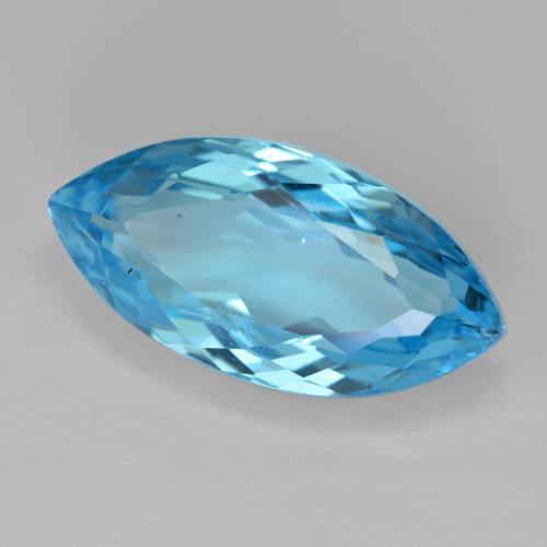 Topacio azul natural de 13,41 ct, marquesa, VVS-VS
